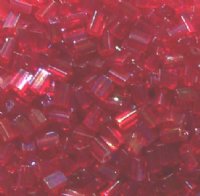 50g 5x4x2mm Red AB Lustre Tile Beads